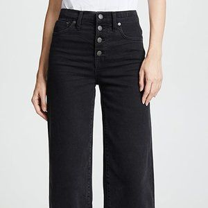 Madewell Black High Rise wide leg crop